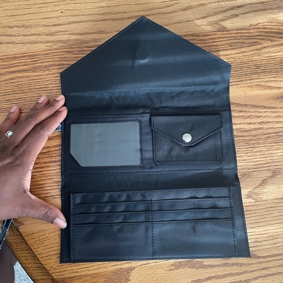 Aqua Blue Croc Embossed Envelope Purse Wallet - Picture 6 of 6